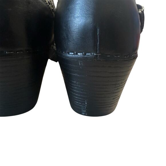 Dansko Black Leather Clogs with Strap - Picture 9 of 16